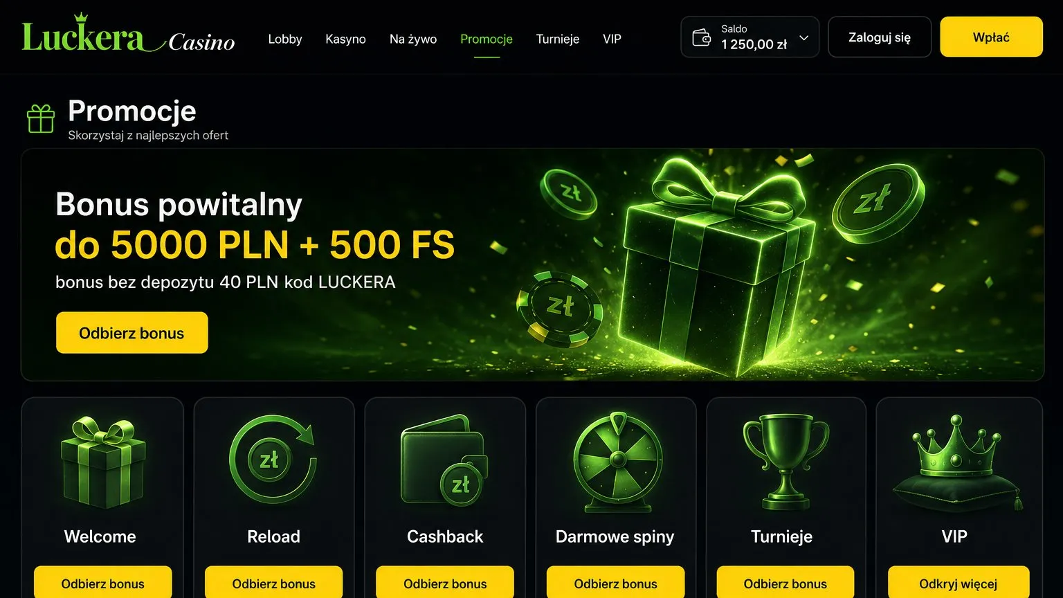 Bonusy i promocje w Luckera kasyno
